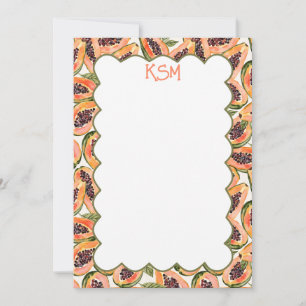 Papaya Fruit Watercolor Custom Stationery Einladung