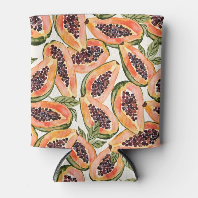 Papaya Fruit Watercolor Dosenkühler (Vorderseite)