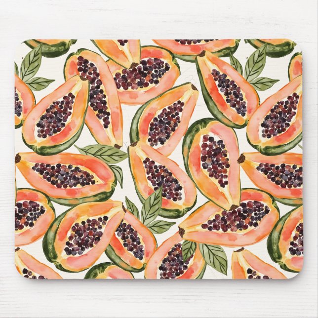 Papaya Fruit Watercolor Mousepad (Vorne)