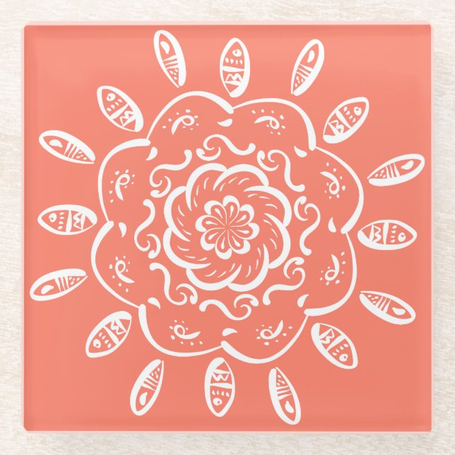 Papaya Glasuntersetzer (Vorderseite)