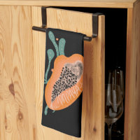 Papaya Hand Drawn Lettering Tropisches Obst