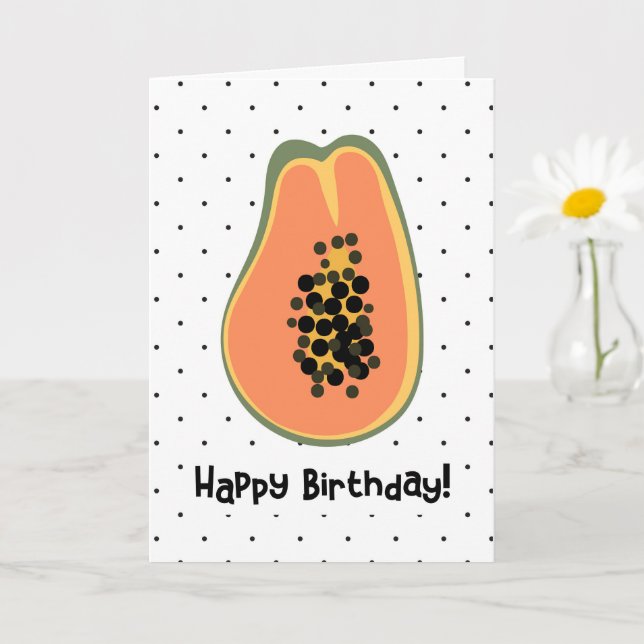 Papaya Happy Birthday Card Karte (Kleine Pflanze)