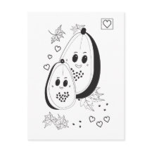 Papaya-Liebe-Färbpostkarte