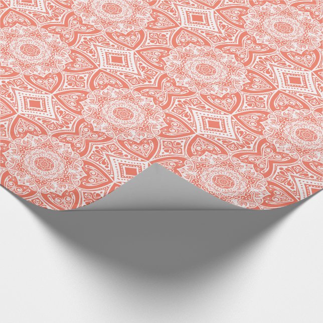 Papaya Mandala Geschenkpapier (Ecke)