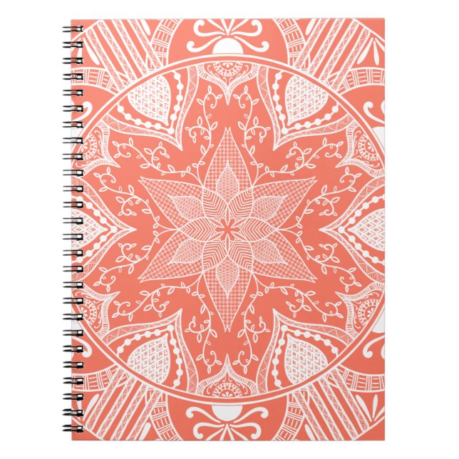 Papaya Mandala Notizblock (Vorderseite)