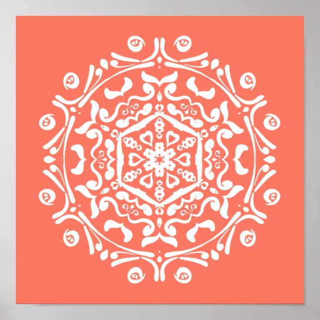 Papaya Mandala Poster (Vorne)