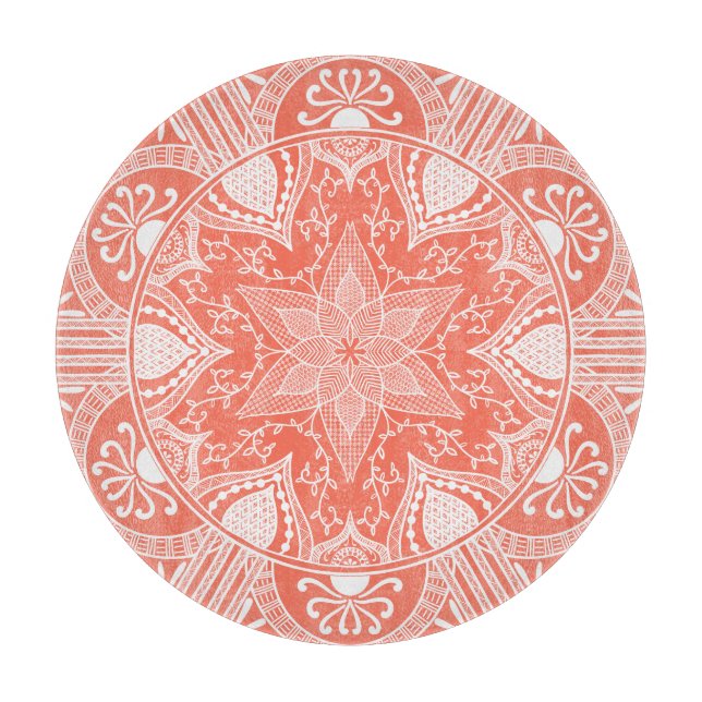Papaya Mandala Schneidebrett (Vorderseite)