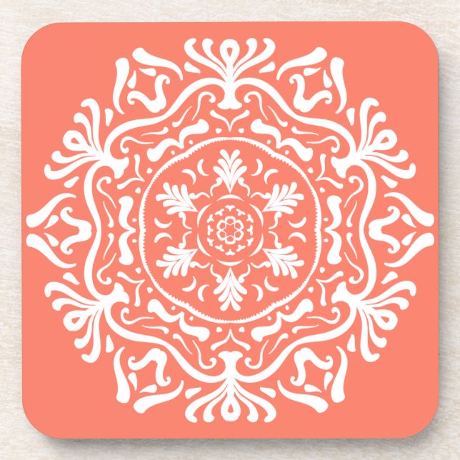 Papaya Mandala Untersetzer (Vorderseite)