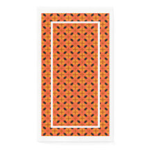 Papaya Orange und Black Tropical Pattern