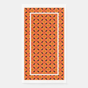 Papaya Orange und Black Tropical Pattern Serviette