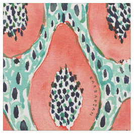 PAPAYA PARTY Wasserfarbe Tropisches Fruchtgewebe Stoff