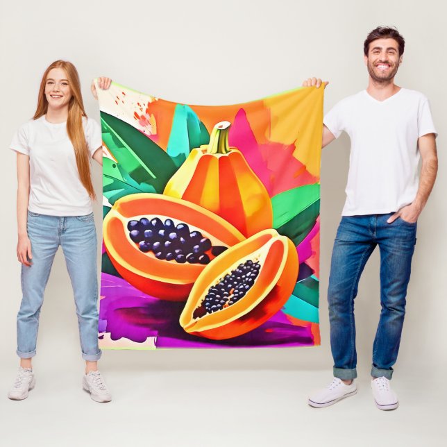 Papaya-Pop in Scheiben Fleecedecke (Beispiel)