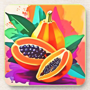 Papaya-Pop in Scheiben Getränkeuntersetzer