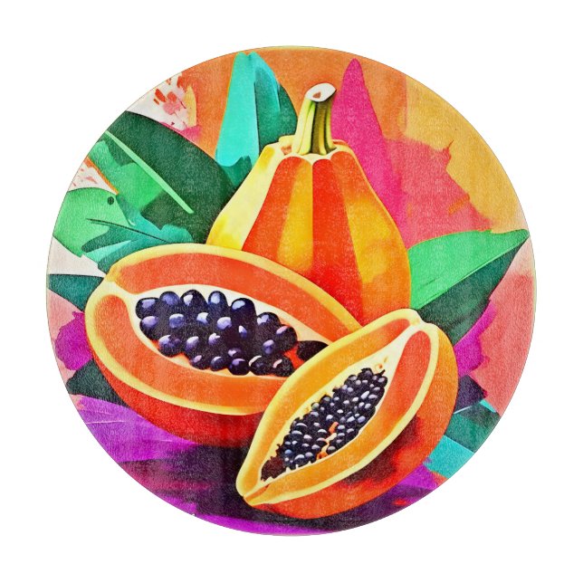 Papaya-Pop in Scheiben Schneidebrett (Vorderseite)