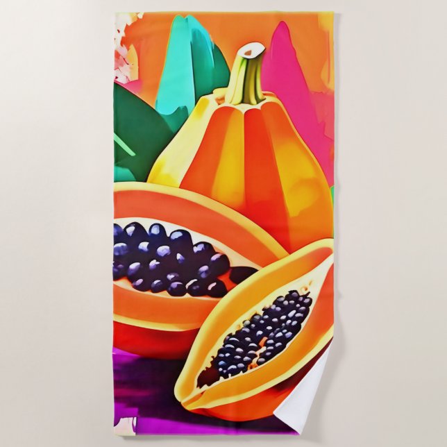 Papaya-Pop in Scheiben Strandtuch (Vorderseite)