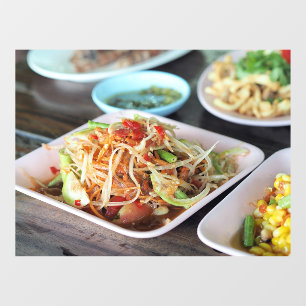 Papaya Salad Isaan Food Thai Restaurant Fensteraufkleber