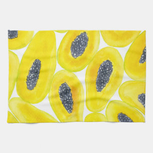 Papaya-Scheiben-Aquarell Geschirrtuch