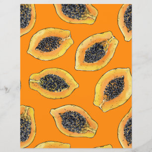 Papaya-Scheiben auf Orange