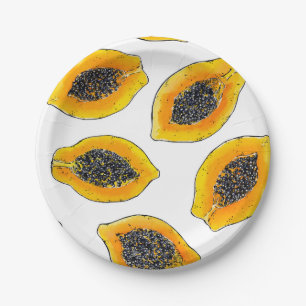 Papaya-Scheiben Pappteller