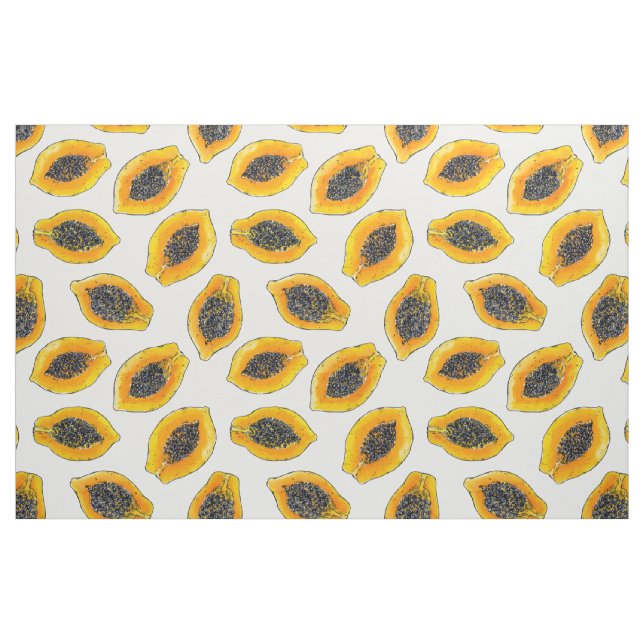 Papaya-Scheiben Stoff (Fat Quarter (45,7 x 55,9 cm))