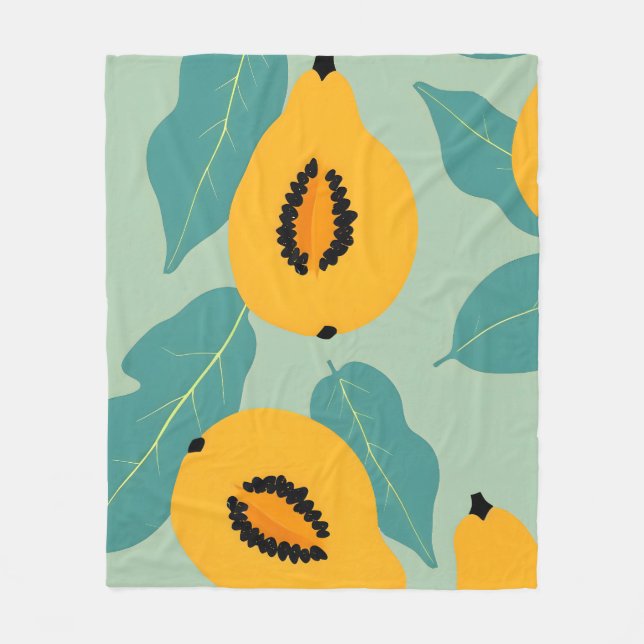 Papaya-Studie Fleecedecke (Vorderseite)