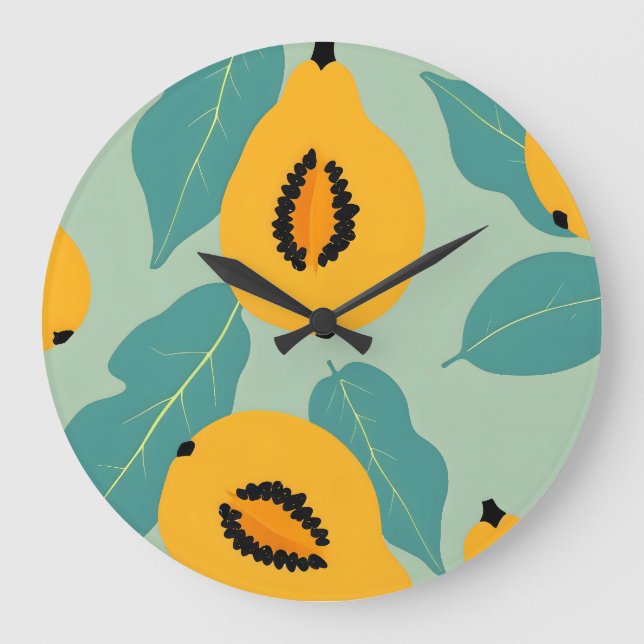 Papaya-Studie Große Wanduhr (Vorderseite)