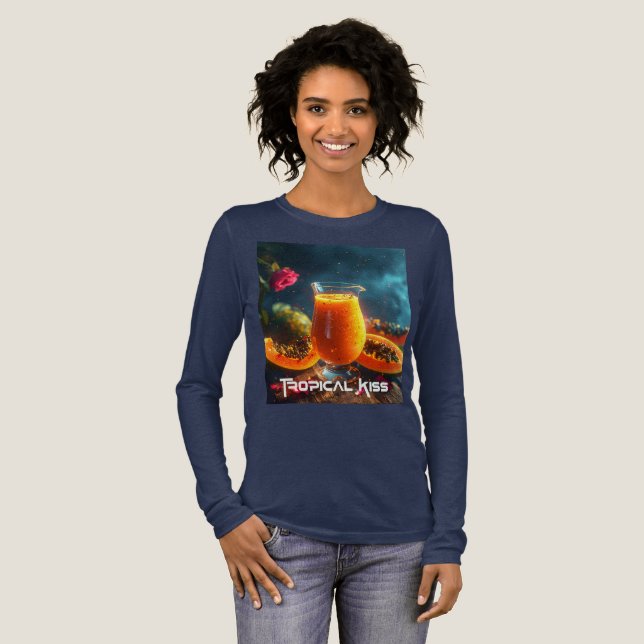PAPAYA - TROPISCHER KUSS Tri-Blend SHIRT (Volle Vorderseite)