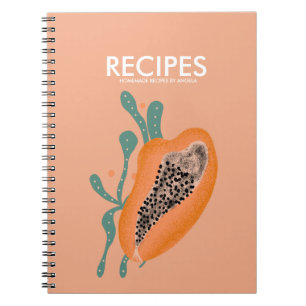 Papaya-Tropisches-Frucht-Abstrakt-Rezept Notizblock