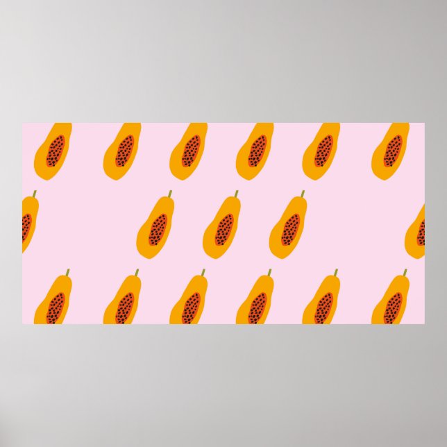 Papaya Vintag Pattern Poster (Vorne)