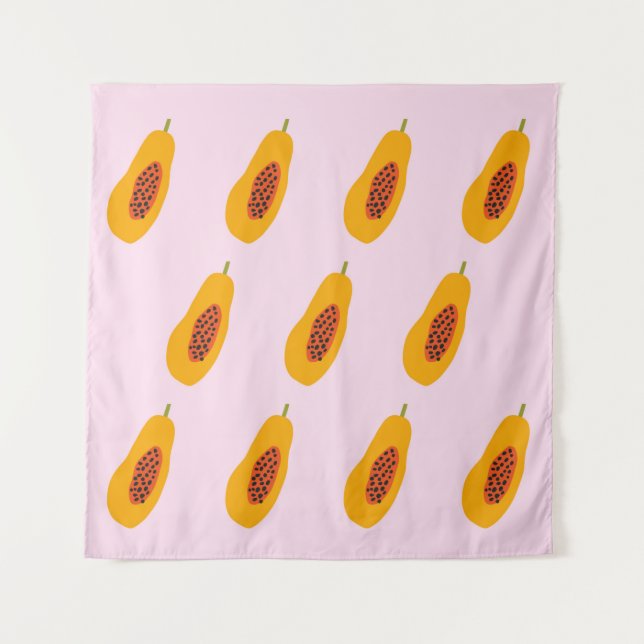 Papaya Vintag Pattern Wandteppich (Vorderseite)