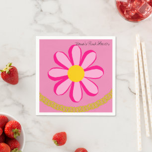 Papayaputins, rosa Blume Gold Kette Serviette