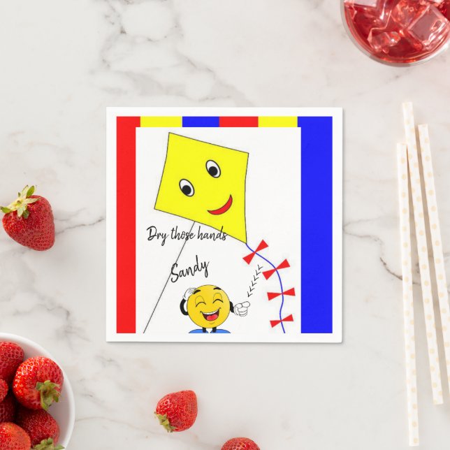 Papaykatzen, gelber Drachen Serviette (Beispiel)