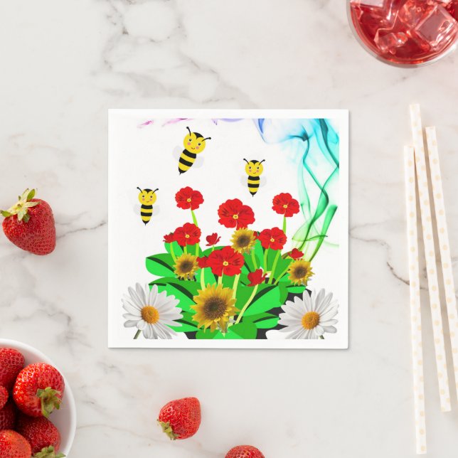 Papaykatzen, Hummelblütenblume Serviette (Beispiel)