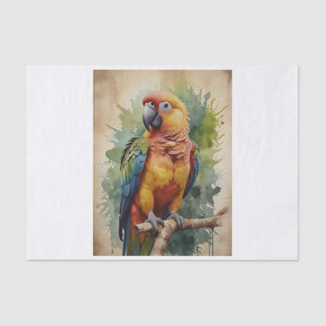 Papegaai decoupage tissue papier (Vorderseite)