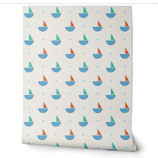 Papel de pared con barquitos para habitación niños tapete
