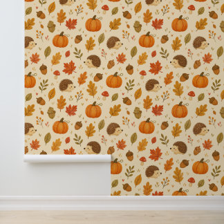 Papel de pared con patrón bosque de otoño tapete