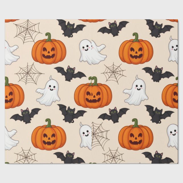 Papel de presente tema halloween geschenkpapier (Saum)