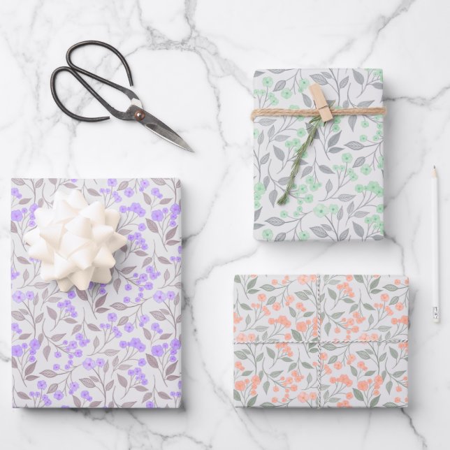 Papel de regalo floral  geschenkpapier set (Vorderseite)
