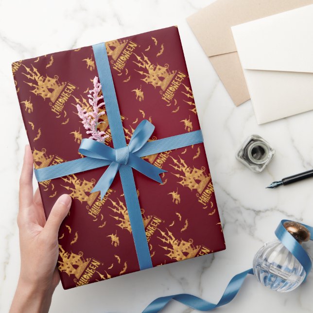 Papel de regalo rojo para Halloween Geschenkpapier (Schenken)