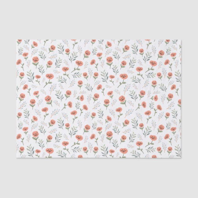 Papel de seda Amapolas y ramas en primavera Seidenpapier (Vorderseite)