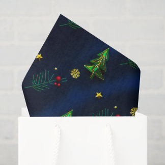 Papel de seda natal fundo azul profundo seidenpapier