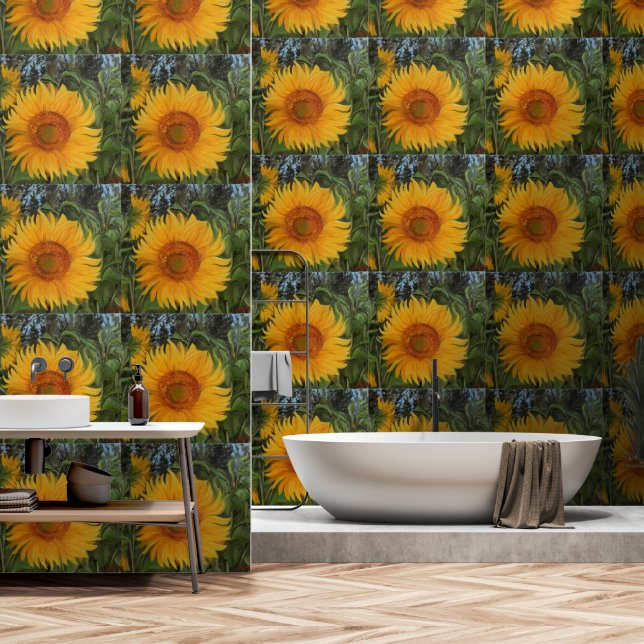 Papel mural con girasoles que alegrarán tu hogar tapete (Badezimmer)