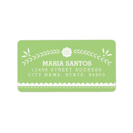 Papel Picado Address Labels - Grün Adressaufkleber