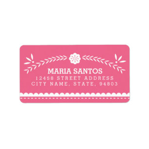 Papel Picado Adress Labels - Rosa Adressaufkleber
