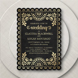 Papel Picado Black Wedding Einladung