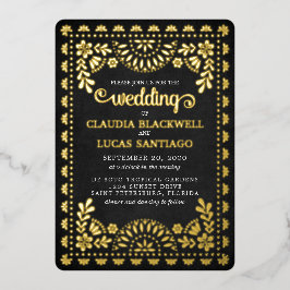 Papel Picado Black Wedding Folieneinladung