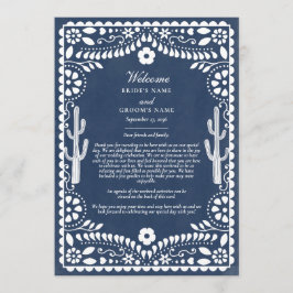 Papel Picado Boda Mexican Wedding Itinerary Programm