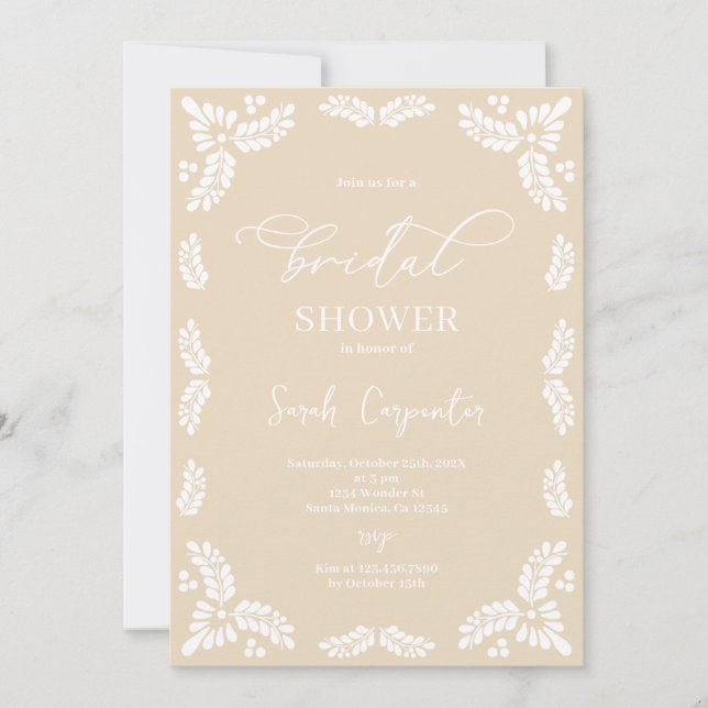 Papel Picado Brautparty Einladung (Vorderseite)