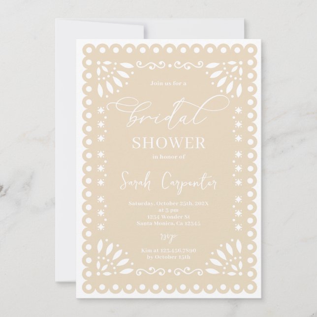 Papel Picado Brautparty Einladung (Vorderseite)