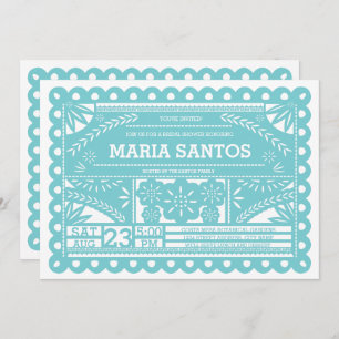 Papel Picado Brautparty Invite - Blue Einladung